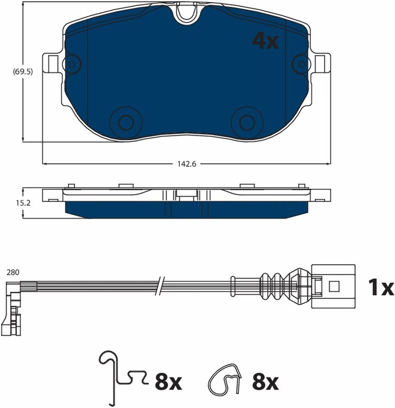 TRW GDB2548BTE Brake Pad Set, disc brake