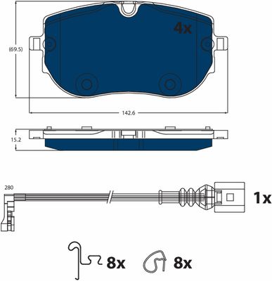 Brake Pad Set, disc brake TRW GDB2548BTE