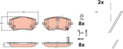 Brake Pad Set, disc brake TRW GDB2551