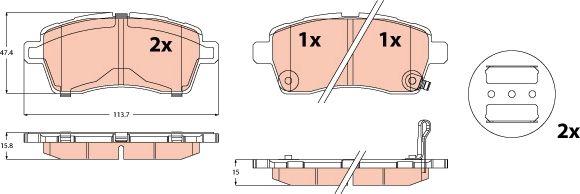 TRW GDB2580 Brake Pad Set, disc brake