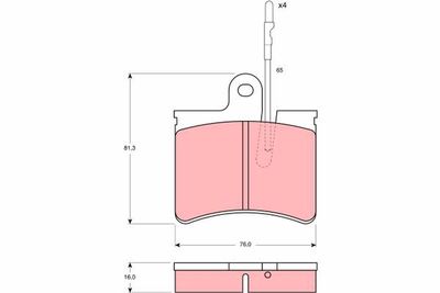 Brake Pad Set, disc brake TRW GDB287