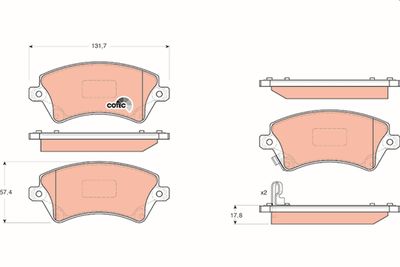 Brake Pad Set, disc brake TRW GDB3288