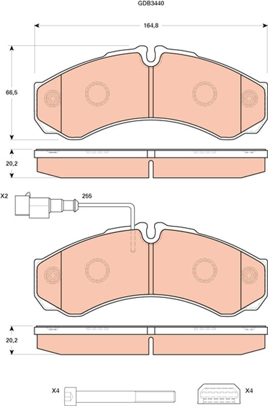TRW GDB3440 Brake Pad Set, disc brake