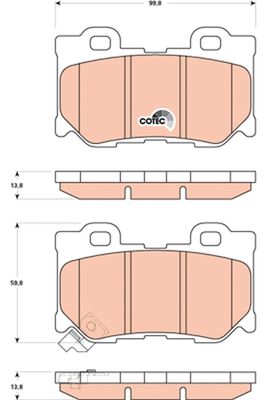 Brake Pad Set, disc brake TRW GDB3515