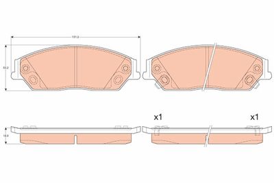 Brake Pad Set, disc brake TRW GDB3614