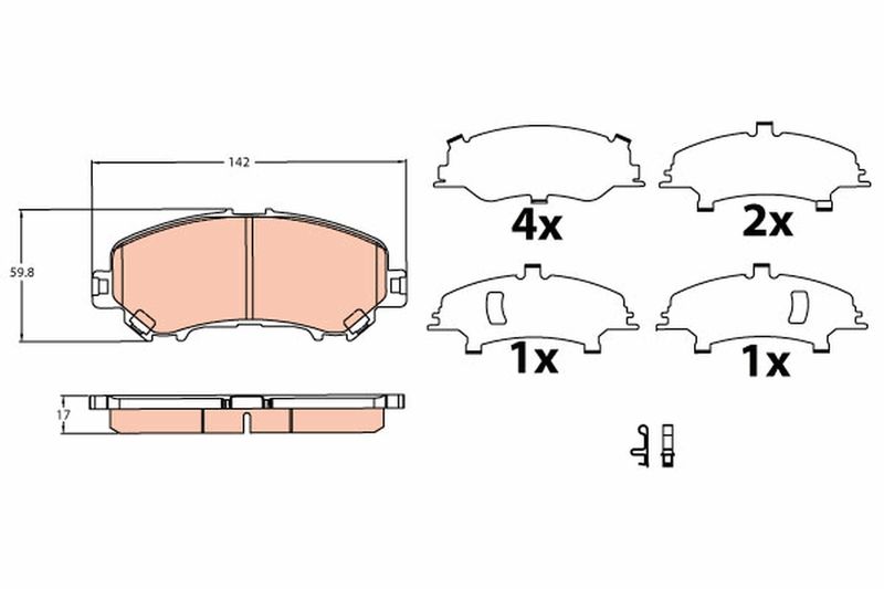 TRW GDB3622 Brake Pad Set, disc brake
