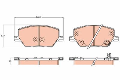 Brake Pad Set, disc brake TRW GDB3629
