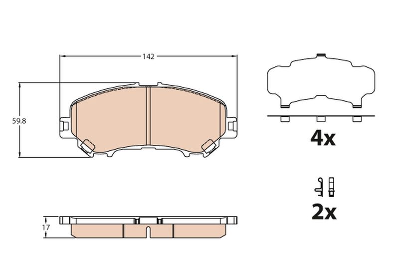 TRW GDB3631 Brake Pad Set, disc brake
