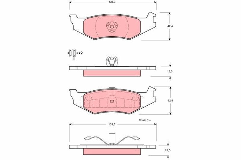 TRW GDB4012 Brake Pad Set, disc brake