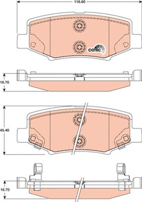 Brake Pad Set, disc brake TRW GDB4145