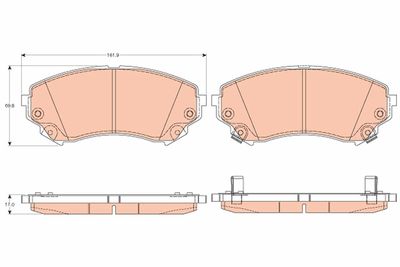 Brake Pad Set, disc brake TRW GDB4456
