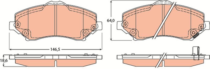 TRW GDB4605 Brake Pad Set, disc brake