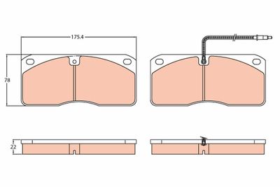 Brake Pad Set, disc brake TRW GDB5057
