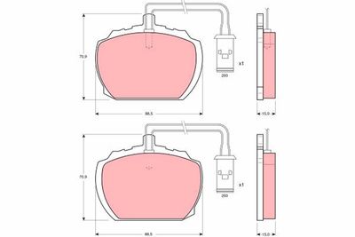 Brake Pad Set, disc brake TRW GDB783