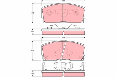 Brake Pad Set, disc brake TRW GDB886