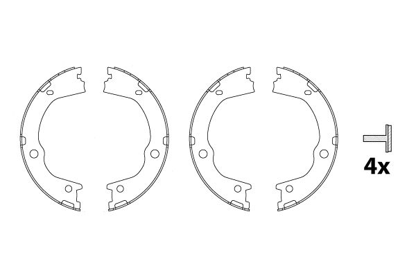 TRW GS8860 Brake Shoe Set, parking brake