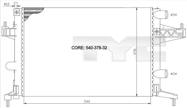 TYC 725-0007 Radiator, engine cooling