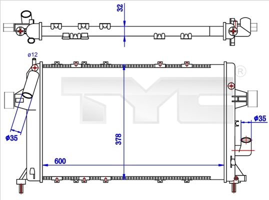 TYC 725-0039-R Radiator, engine cooling