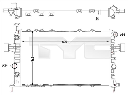TYC 725-0040-R Radiator, engine cooling