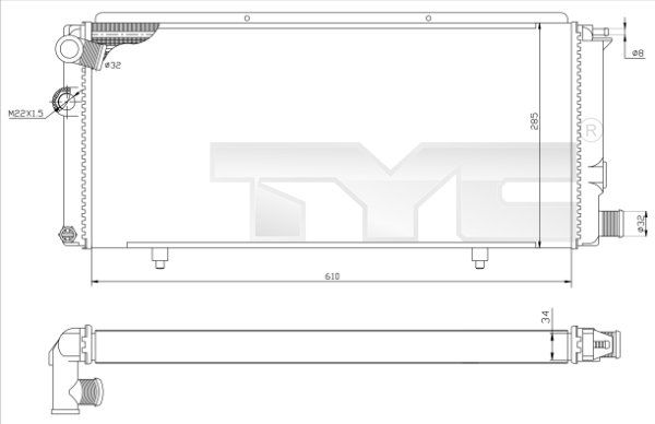 TYC 726-0014-R Radiator, engine cooling