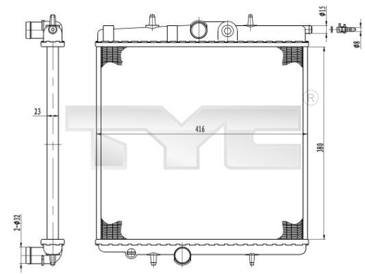 TYC 726-0017-R Radiator, engine cooling