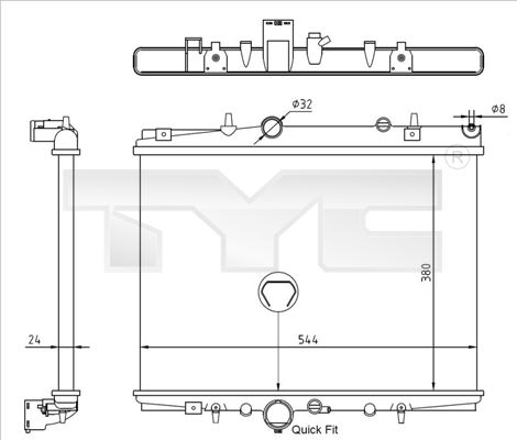 TYC 726-0018-R Radiator, engine cooling