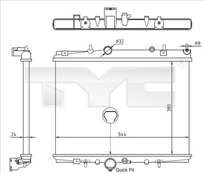 Radiator, engine cooling TYC 726-0018-R