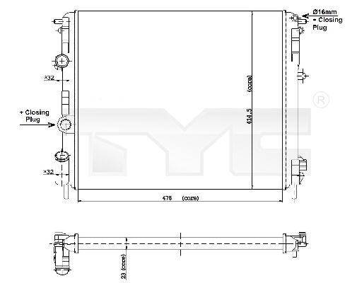 TYC 728-0010 Radiator, engine cooling