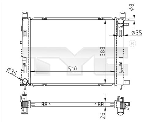 TYC 728-0062 Radiator, engine cooling