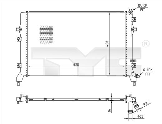 TYC 737-0066 Radiator, engine cooling