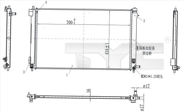 TYC 770-0003 Radiator, engine cooling