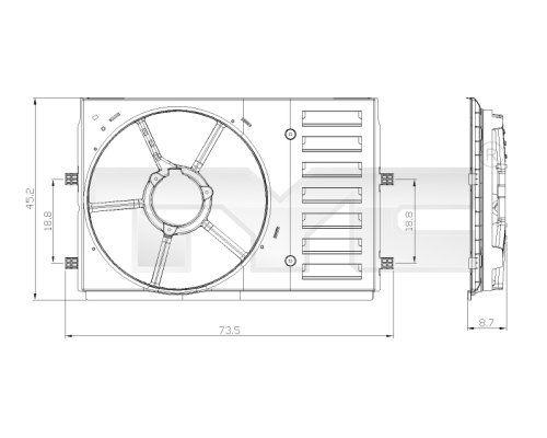 TYC 837-0035-1 Support, radiator fan