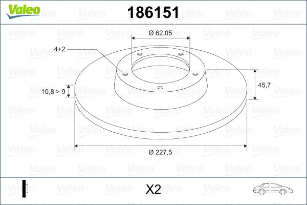 VALEO 186151 Brake Disc