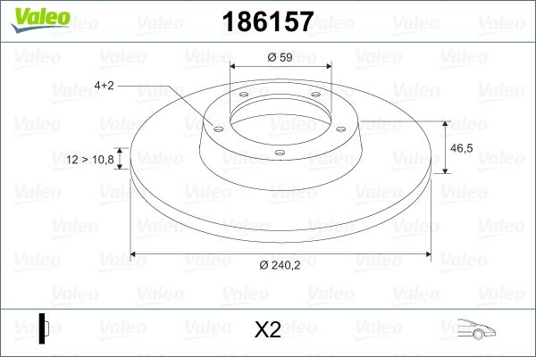 VALEO 186157 Brake Disc