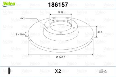 Brake Disc VALEO 186157