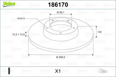 Brake Disc VALEO 186170