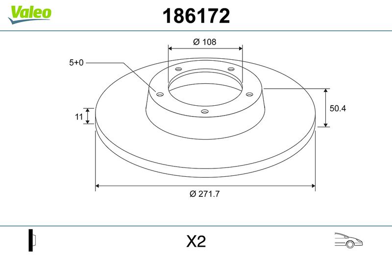 VALEO 186172 Brake Disc