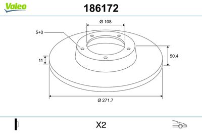 Brake Disc VALEO 186172