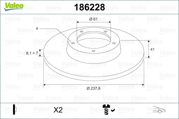 VALEO 186228 Brake Disc