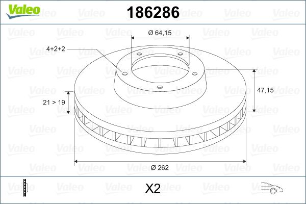 VALEO 186286 Brake Disc