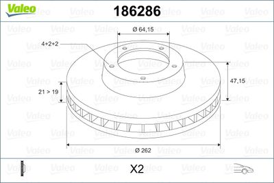 Brake Disc VALEO 186286