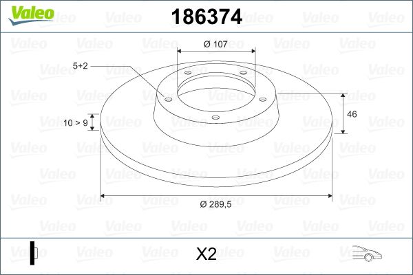 VALEO 186374 Brake Disc