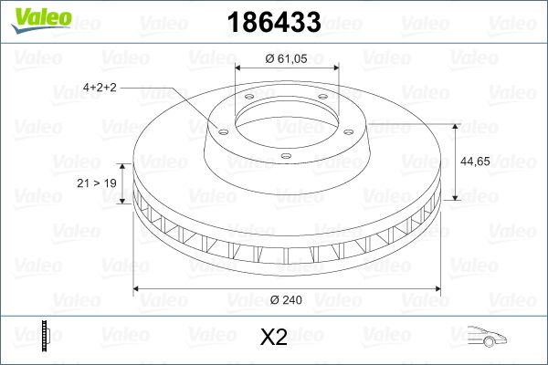 VALEO 186433 Brake Disc