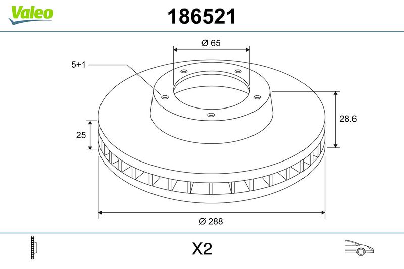 VALEO 186521 Brake Disc