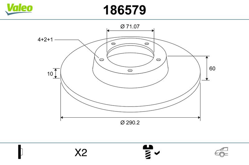 VALEO 186579 Brake Disc