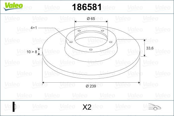 VALEO 186581 Brake Disc