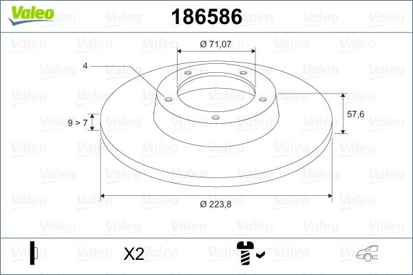 VALEO 186586 Brake Disc