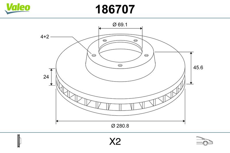 VALEO 186707 Brake Disc