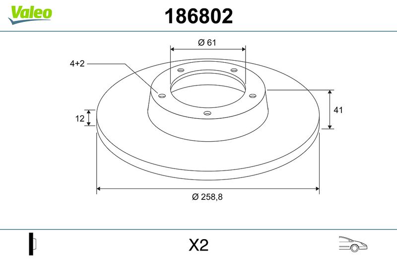 VALEO 186802 Brake Disc