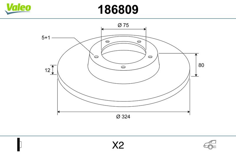 VALEO 186809 Brake Disc